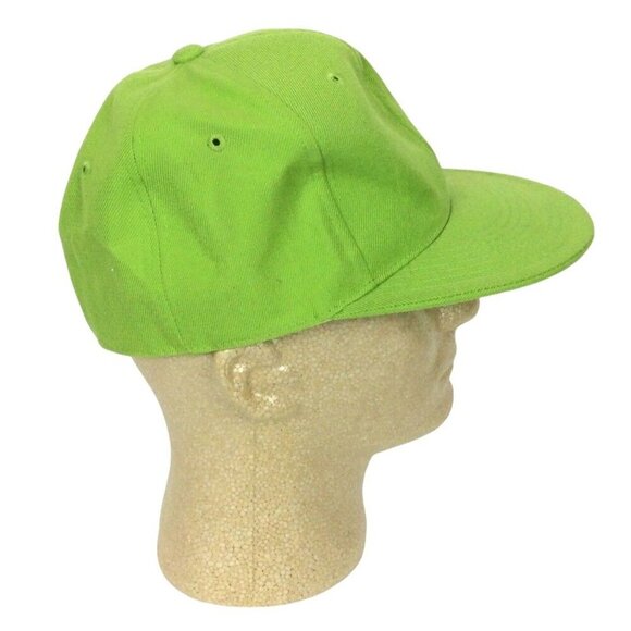 FF Logo Pit Bull Hat Neon Green Fitted Stretch Flat Bill Cap Size 7-1/8 - Picture 2 of 7